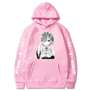 Re Zero Starting Life in Another World Rem and Ram Japanese Anime Long Sleeve Sweatshirts Hoodies