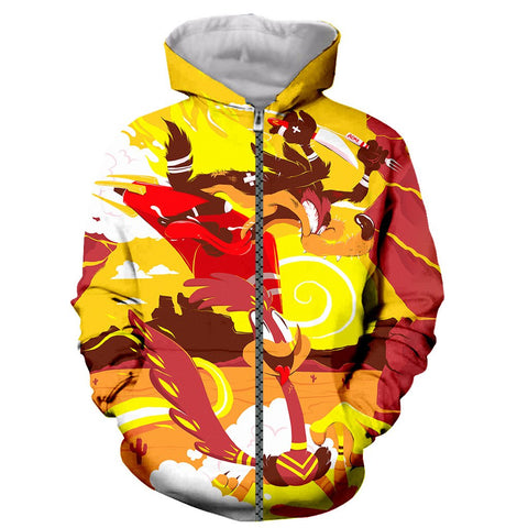 Image of Cartton Road Runner & Wile E Coyote 3D Printed Hoodies Pullovers