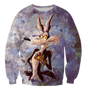 Cartton Road Runner & Wile E Coyote 3D Printed Hoodies