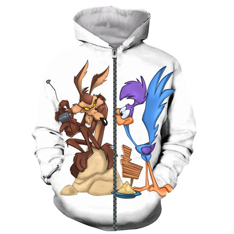 Image of 3D Printed Road Runner & Wile E Coyote Hoodies