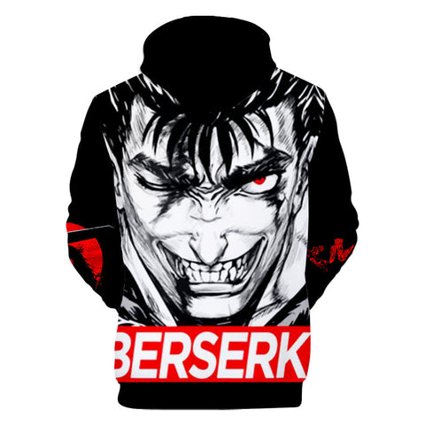 Image of Anime Berserk Logo Print Hoodies Casual Hooded Sweatshirts Unisex Pullovers