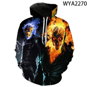 3D Printed Hoodies - Movie Ghost Rider Pullover