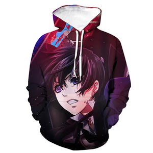 3D Printed Anime Hooded Pullover - Black Butler Hoodies