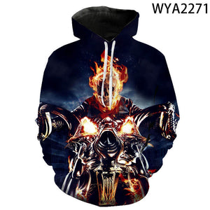 3D Printed Hoodies - Movie Ghost Rider Pullover