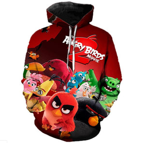 The Angry Birds Hooded 3D Printed Sweatshirts Hoodies