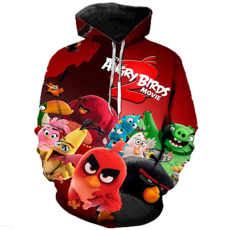 Image of The Angry Birds Hooded 3D Printed Sweatshirts Hoodies