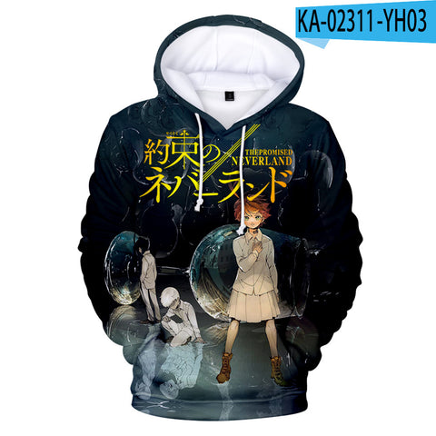 Image of The Promised Neverland Hoodies - Anime Printed Hooded Pullover