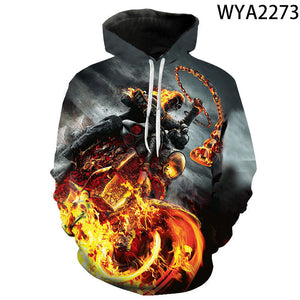 3D Printed Hoodies - Movie Ghost Rider Pullover