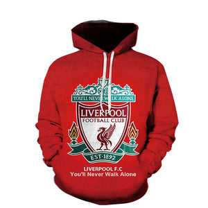 3D Printed Football Logo Hoodie - Arsenal Pullover Sweatshirt