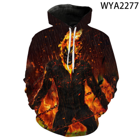 Image of Movie 3D Printed Hoodies - Ghost Rider Pullover