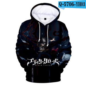 Anime 3D Printed Black Clover Hooded Pullover Hoodie