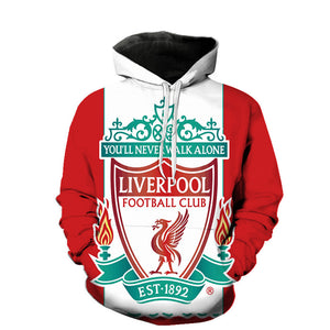 3D Printed Football Logo Hoodie - Arsenal Pullover Sweatshirt