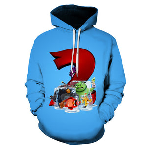 The Angry Birds Hooded 3D Printed Sweatshirts Hoodies