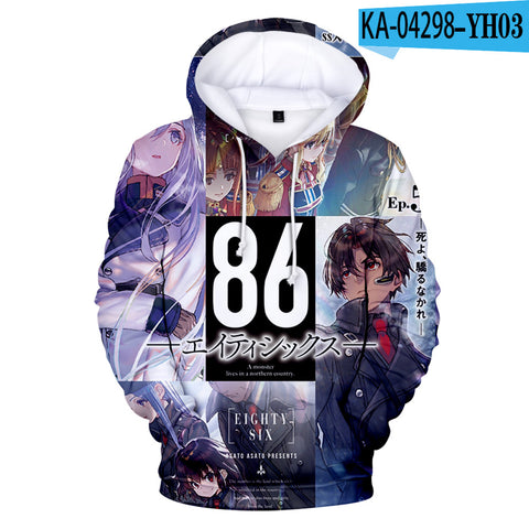 Image of 86 -Eighty Six 3D Hoodies - Cartoon Hooded Sweatshirt Pullovers