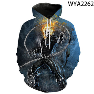 Movie Ghost Rider 3D Printed Hoodies Pullover