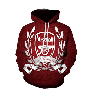Men's Hoodie Football Logo Arsenal 3D Print Pullover Sweatshirt