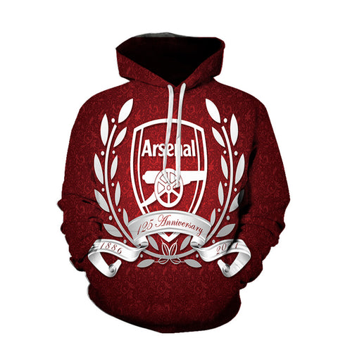 Image of Men's Hoodie Football Logo Arsenal 3D Print Pullover Sweatshirt