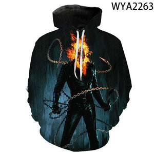 Movie Ghost Rider 3D Printed Hoodies Pullover