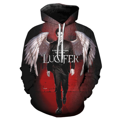 Image of Unisex 3D Printed Lucifer Hoodies - TV Series Sweatshirts