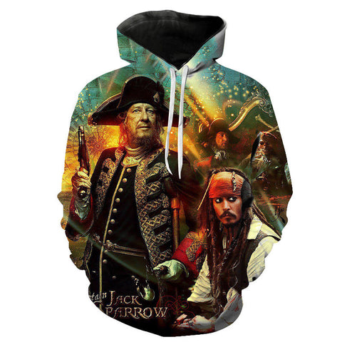 Image of 3D Printed Pirates of the Caribbean Hoodies - Movies Fashion Hoody Pullover