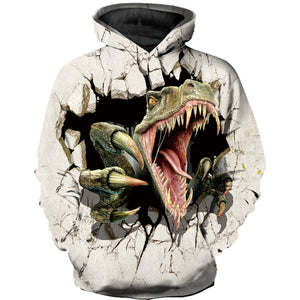 3D Printing Dinosaur Cool Hoodie - Hooded Sweatshirt Pullover