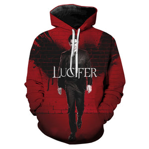 Unisex Lucifer Hoodies - TV Series 3D Printed Sweatshirts