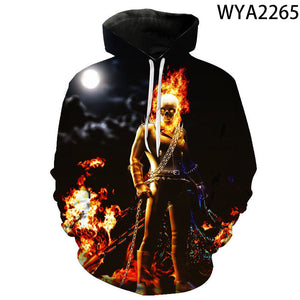 Movie Ghost Rider 3D Printed Hoodies Pullover