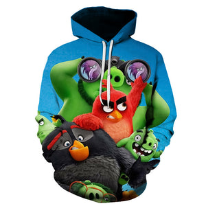 The Angry Birds 3D Printed Hooded Sweatshirts Hoodies