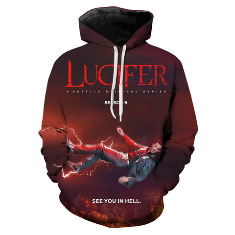 Image of Unisex TV Series Lucifer Hoodies - 3D Printed Hooded Sweatshirts