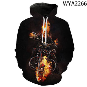 Movie Ghost Rider 3D Printed Hoodies Pullover