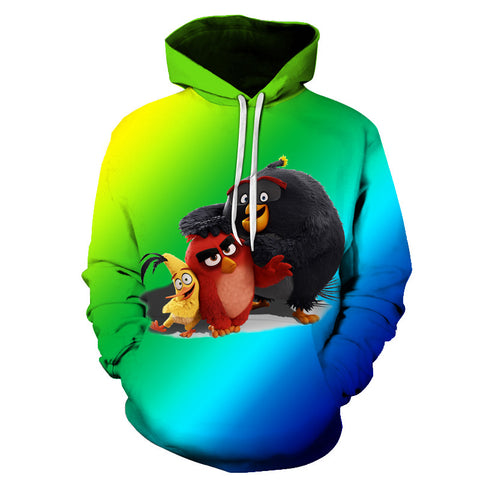 Image of 3D Printed The Angry Birds Hooded Sweatshirts Hoodies