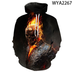 3D Printed Hoodies - Movie Ghost Rider Pullover