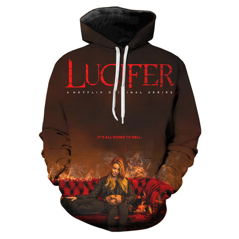 Image of Unisex TV Series Lucifer Hoodies - 3D Printed Hooded Sweatshirts