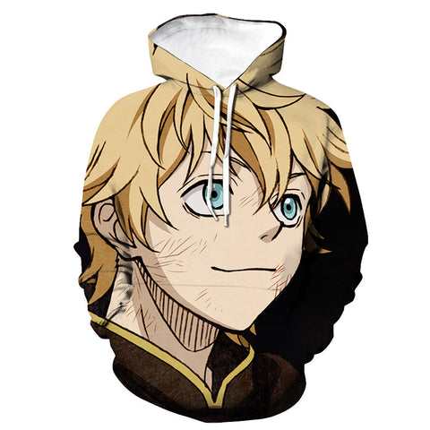 Image of 3D Printed Black Clover Hoodies - Anime Hooded Pullover