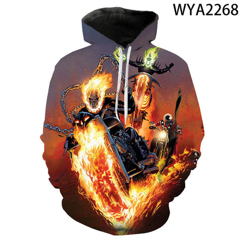 Image of 3D Printed Hoodies - Movie Ghost Rider Pullover