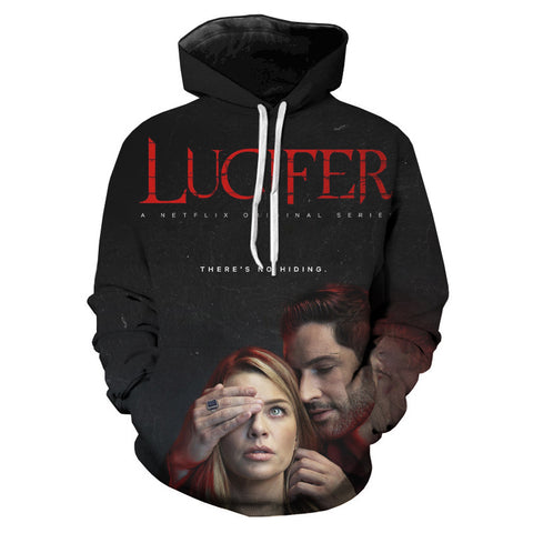 Image of Unisex TV Series 3D Printed Lucifer Hooded Sweatshirts Hoodies