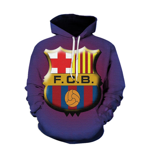 Image of 3D Printed Football Logo Hoodie - Arsenal Pullover Sweatshirt