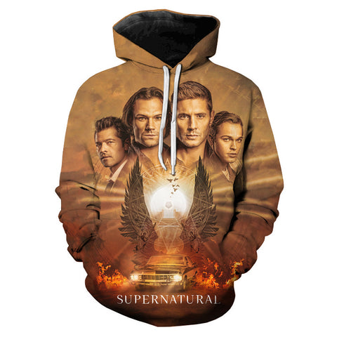 Image of TV Series Supernatural Hoodies - 3D Printed Hooded Sweatshirts