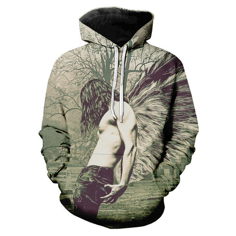 Image of 3D Printed Horror Movie Pullover - The Crow Eric Draven Hoodies
