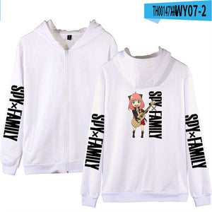 Anime SPY x FAMILY Hoodies Anya Forger Print Casual Hoodies Hooded Zipper Jacket