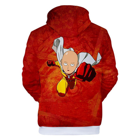 Image of One Punch Man Hoodies - Saitama Drawstring Pullover Hooded Sweatshirt