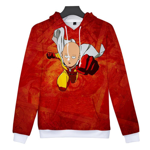 Image of One Punch Man Hoodies - Saitama Drawstring Pullover Hooded Sweatshirt