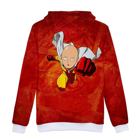 Image of One Punch Man Hoodies - Saitama Drawstring Pullover Hooded Sweatshirt