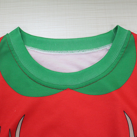 Image of Christmas Sweatshirts - Christmas Deer Icon Cute Red 3D Sweatshirt