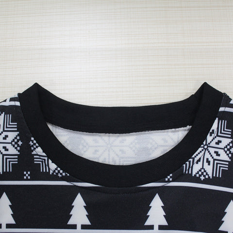 Image of Christmas Sweatshirts - Black and White Christmas Deer Icon Cute 3D Sweatshirt