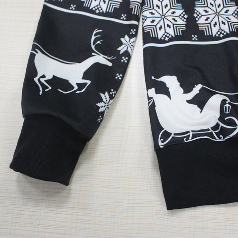 Image of Christmas Sweatshirts - Black and White Christmas Deer Icon Cute 3D Sweatshirt