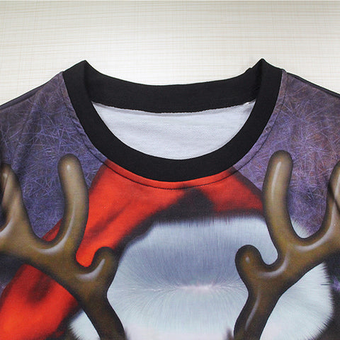 Image of Christmas Sweatshirts - Weird Christmas Deer Icon Super Cute 3D Sweatshirt