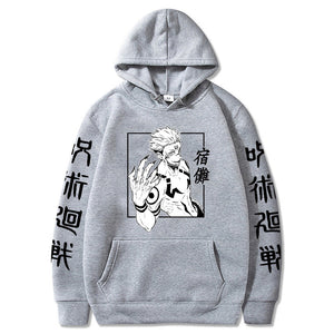 Ryomen Sukuna Jujutsu Kaisen Print Hooded Casual Sweatshirts