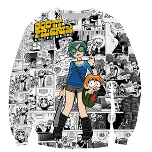 Scott Pilgrim vs the World Long Sleeves 3D Printed Hoodies Sweatshirts Jacket