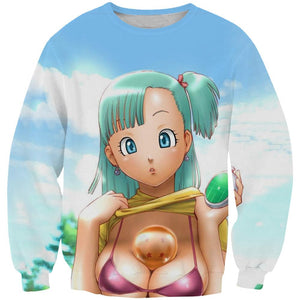 Dragon Ball Z Sweatshirts - Sexy Bulma Blue Sweatshirt